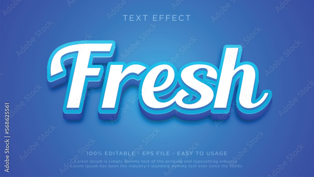 Fresh bold 3d editable text effect