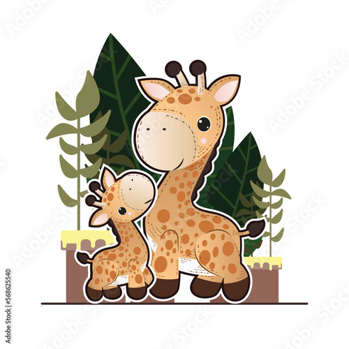 animal vector illustration for mother s day  father s day  event