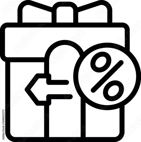 Cash back gift icon outline vector. Money reward. Refund pay
