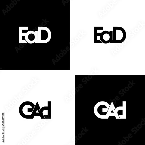ead lettering initial monogram logo design set