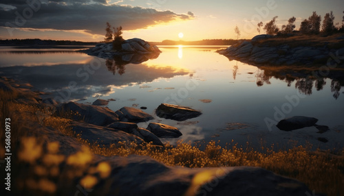 sunset on the lake © adam