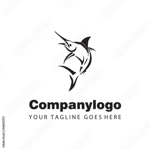 simple black fish for logo company design