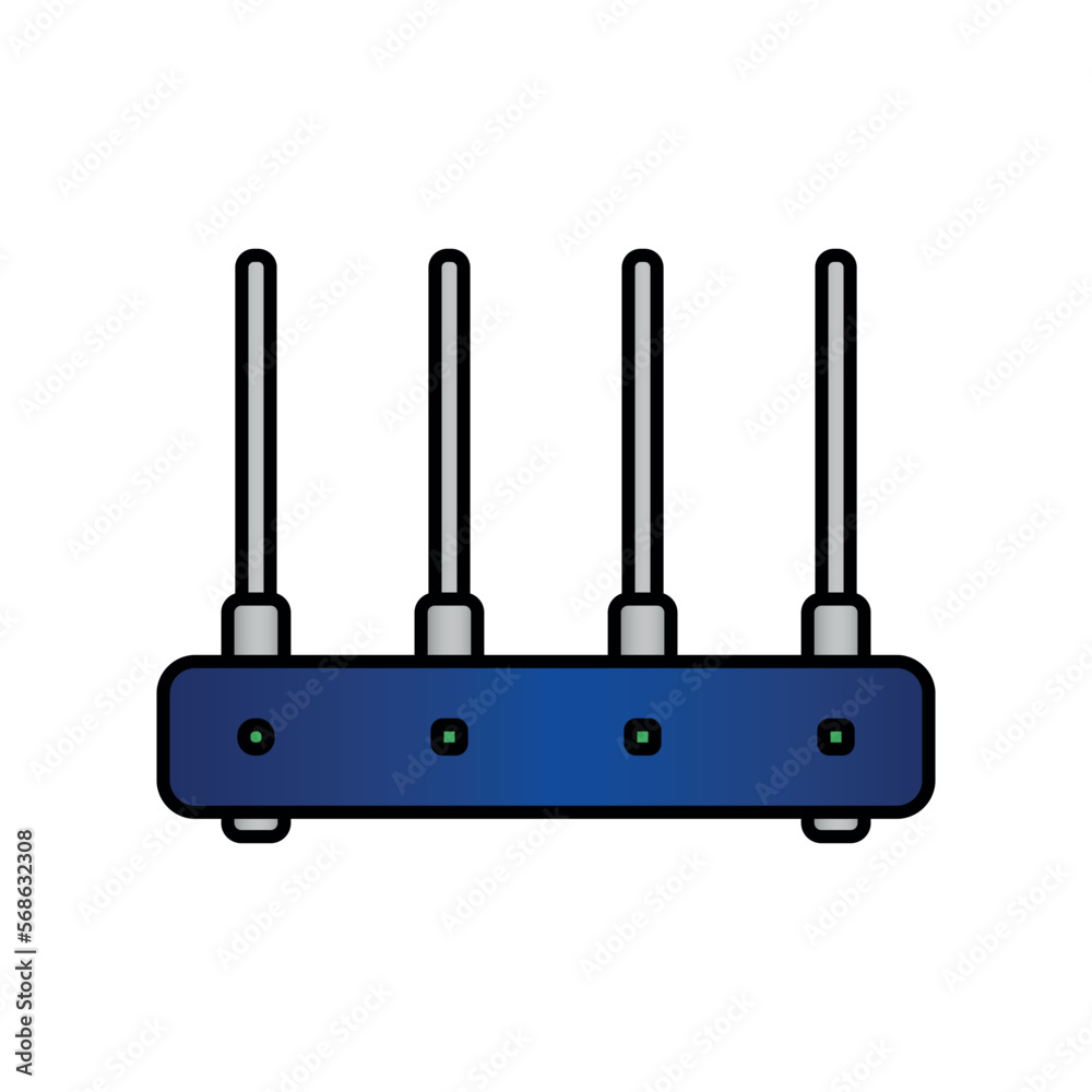 Router icon on white. Router icon on white.