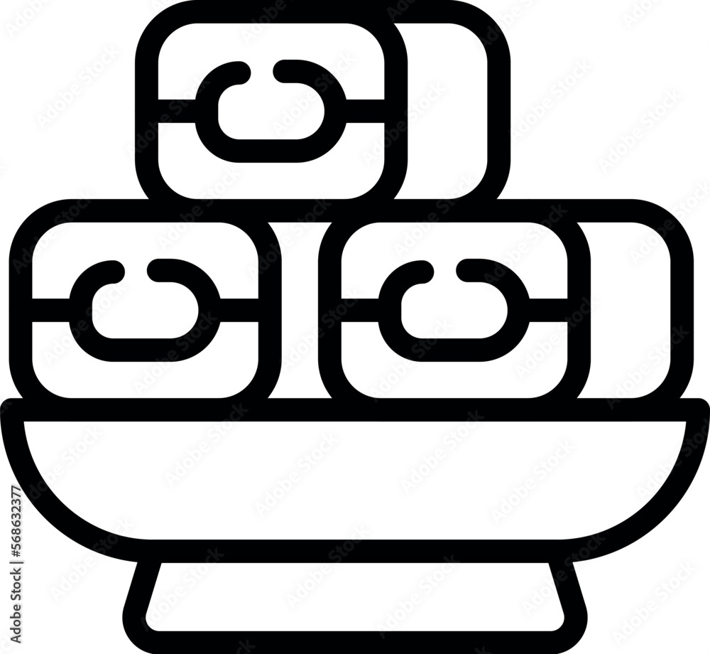 Meal spring roll icon outline vector. Cuisine food. Asian menu Meal spring roll icon outline vector. Cuisine food. Asian menu