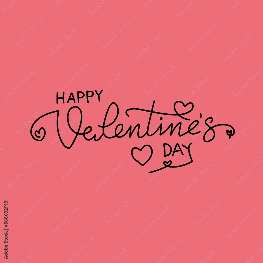 Creative, Clean, Simple Happy Valentine's Day Lettering Typography design 