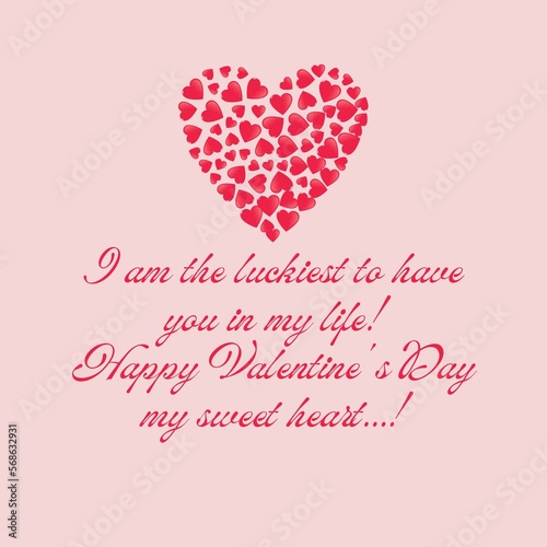 Creative Valentine's day quotes on pink background