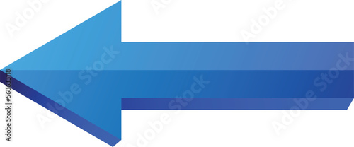 3d Blue Arrow Left Direction Icon on a Transparent Background, arrow icon Illustration Vector for your website design. Arrow indicated the direction symbol. curved arrow sign.