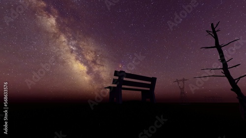 silhouette of a bench