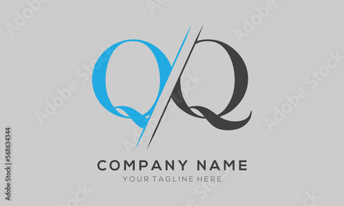 QQ letter logo design template elements. QQ letter vector logo.