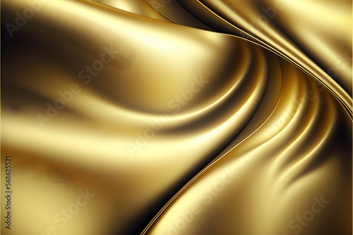 Smooth golden textured material background made with Generative AI technology