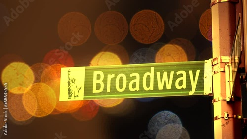 Broadway Sign in Manhattan at night photo