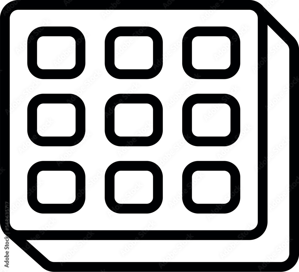 Bakery waffle icon outline vector. Round wafer. Morning pastry