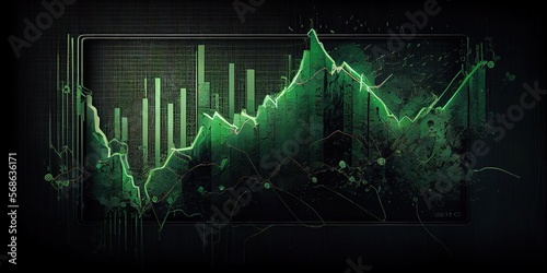 Gain, green arrow, chart, investment, stock exchange, stocks, money, growth planning charts, opportunity, business challenge and strategy, profit target, generated by ai 
