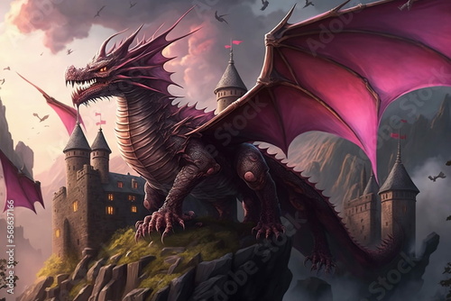 The Majestic Pink and Brown Dragon