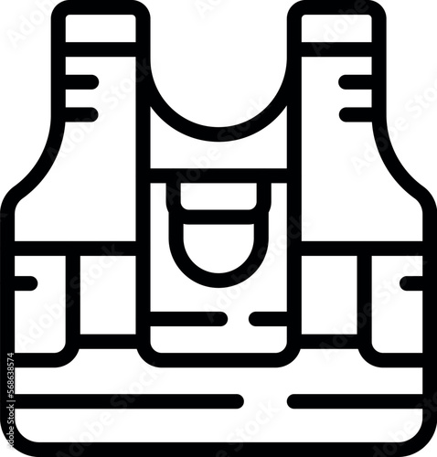 Bullet proof vest icon outline vector. Tactical police. Army jacket