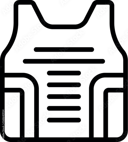 Bulletproof vest gear icon outline vector. Kevlar proof. Swat security