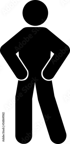 Stand and wait symbol vector Illustration isolated on transparent background. png file