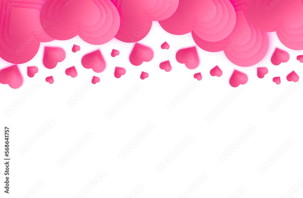 PNG image of pink hearts on transparent background for valentines day background design banner.
