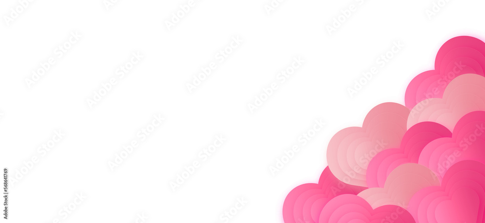 pink hearts border isolated on transparency background photo PNG image