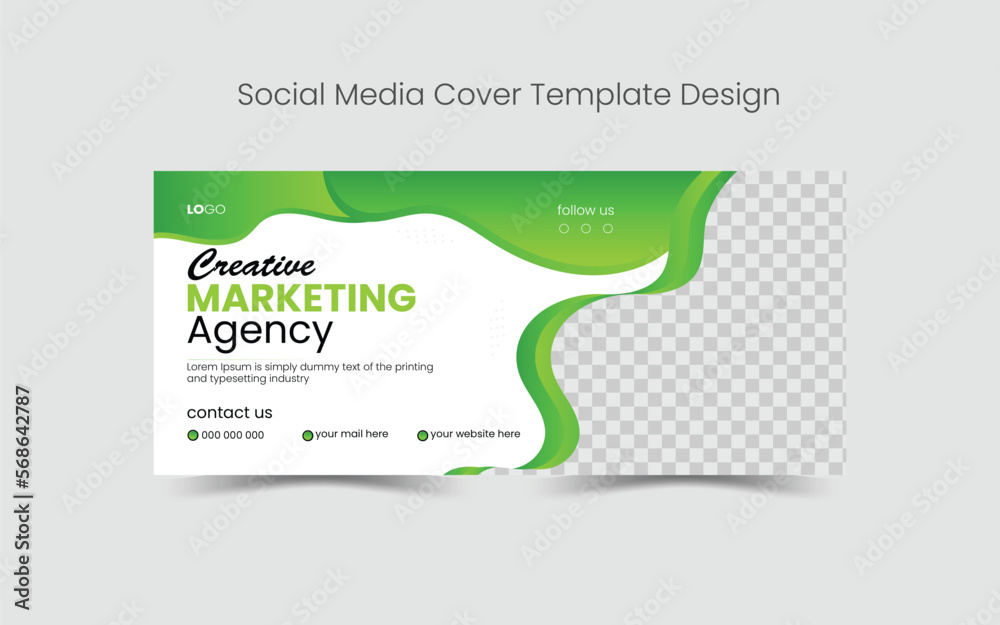 template,Corporate Business Facebook Cover Banner, Social media post banner, or square flyer design template for travel holiday vacation, Digital marketing agency, Facebook cover photo design.Online