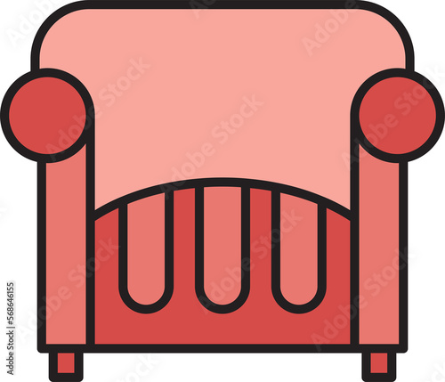 Canvas Print Sofa Icon Illustration