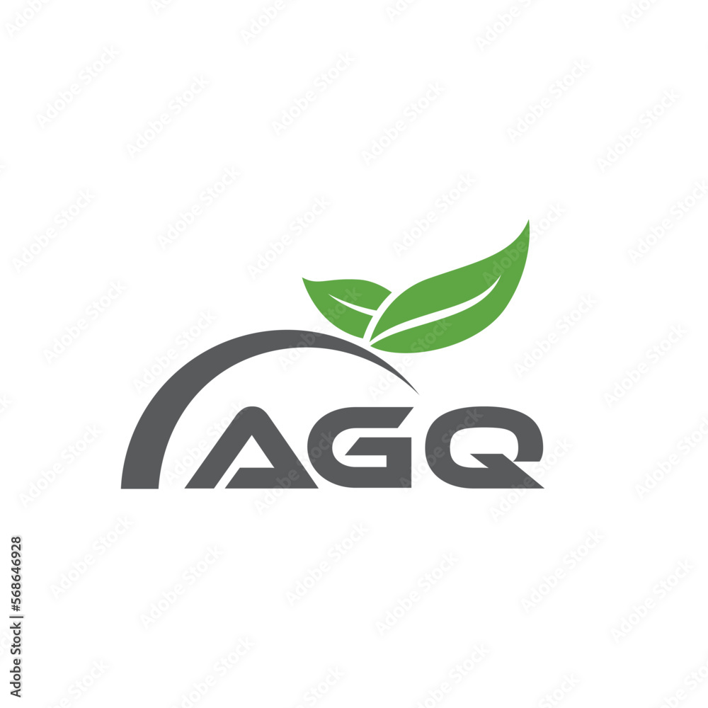 Fototapeta premium AGQ letter nature logo design on white background. AGQ creative initials letter leaf logo concept. AGQ letter design.