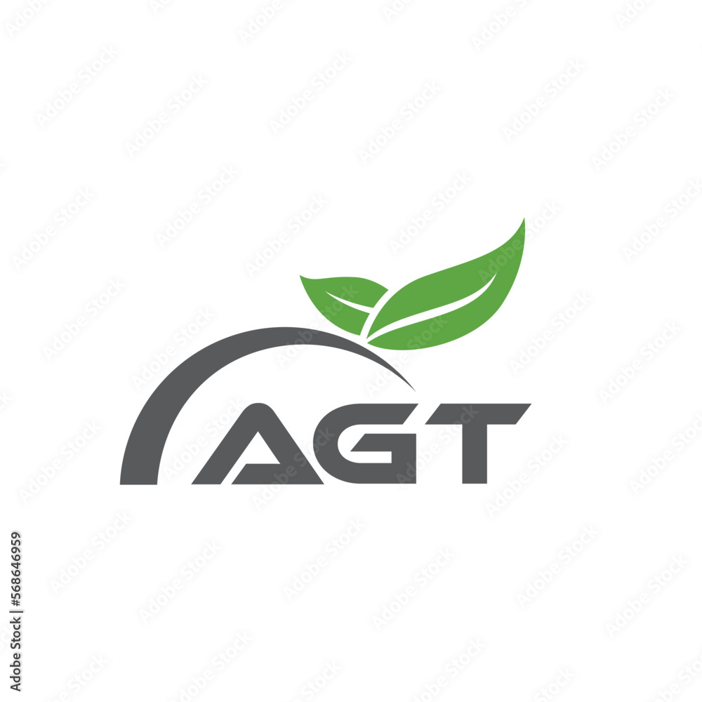 AGT letter nature logo design on white background. AGT creative ...