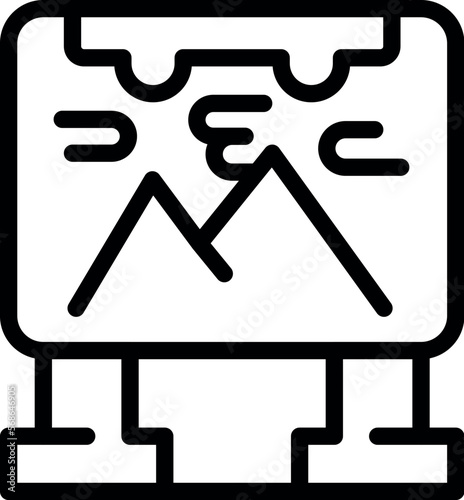 Image banner icon outline vector. Plotter machine. Digital screen