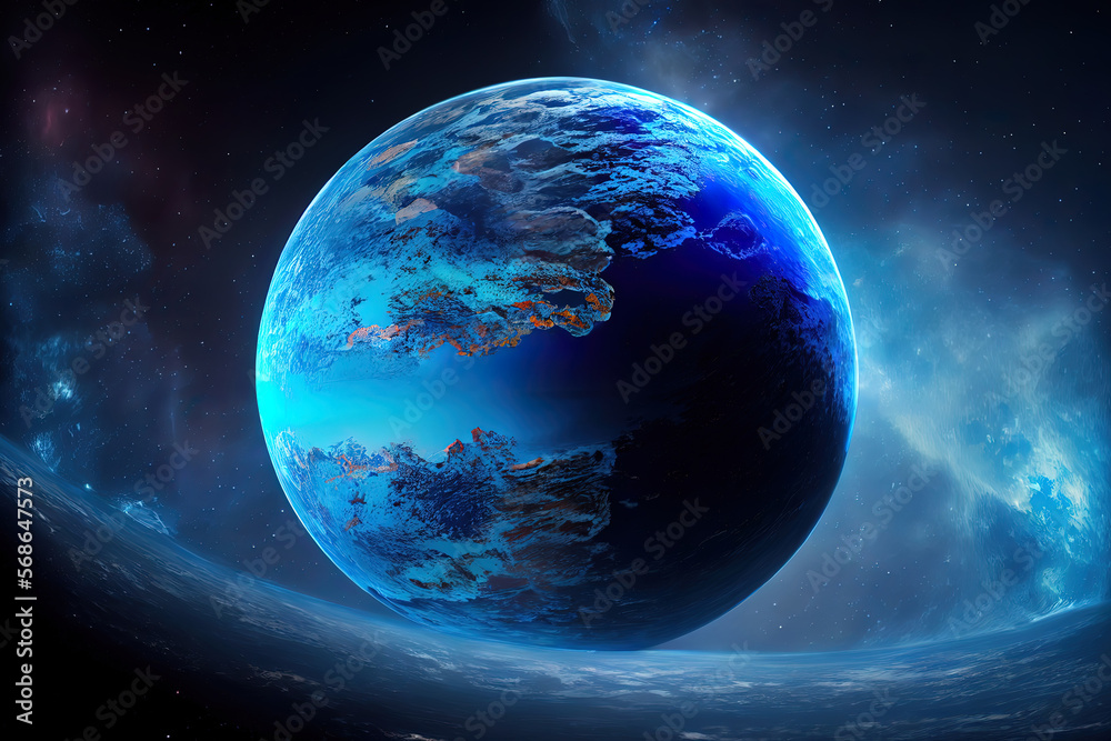 Obraz premium Photo background of internet technology for luminescent particles colliding with each. Generative Ai