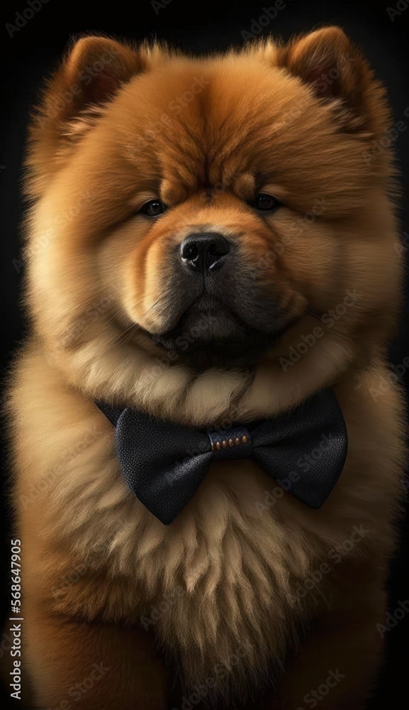 Stylish Humanoid Gentleman Dog in a Formal Well-Made Bow Tie at a Business Dance Party Ball Celebration - Realistic Portrait Illustration Art Showcasing Cute and Cool Chow Chow (generative AI) Stylish Humanoid Gentleman Dog in a Formal Well-Made Bow Tie at a Business Dance Party Ball Celebration - Realistic Portrait Illustration Art Showcasing Cute and Cool Chow Chow (generative AI)
