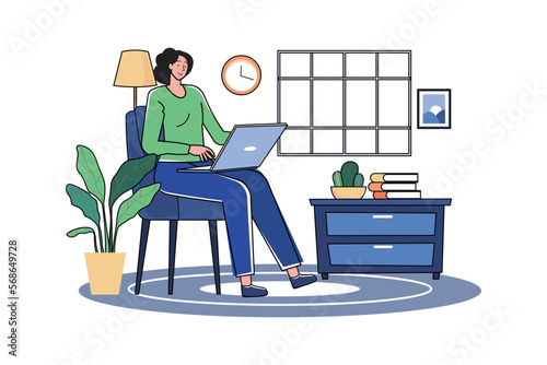 Girl working on laptop