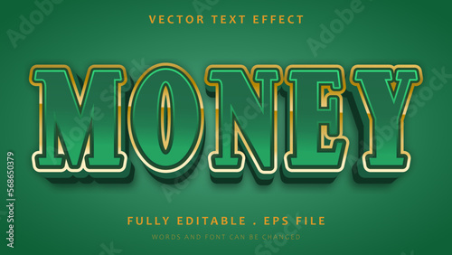 Modern 3d Word Money Editable Text Effect Design Template