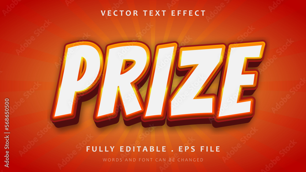 Modern 3d Prize Editable Text Effect Design Template