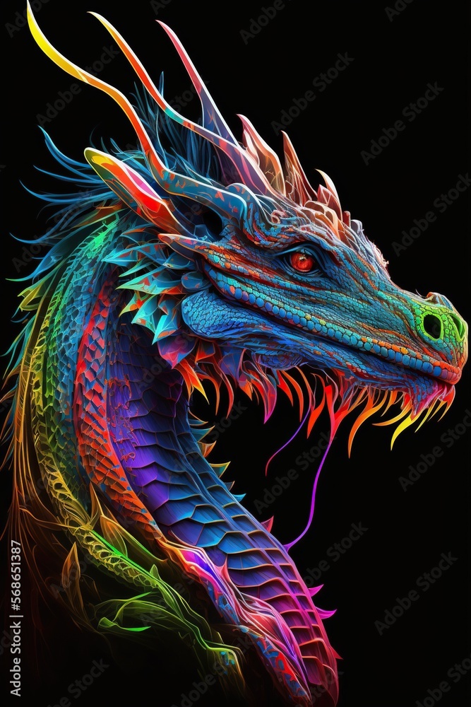 Colored dragon illustration