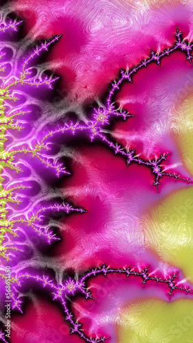 Artistic and imaginative digitally designed abstract 3D fractal background