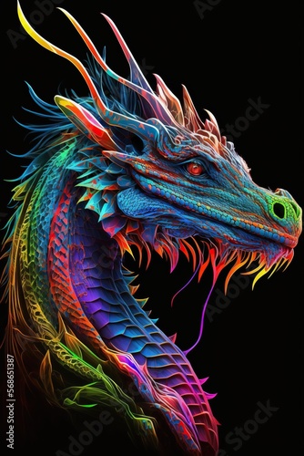 Colored dragon illustration © rodrigo