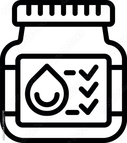 Natural dye jar icon outline vector. Water food. Artificial drop