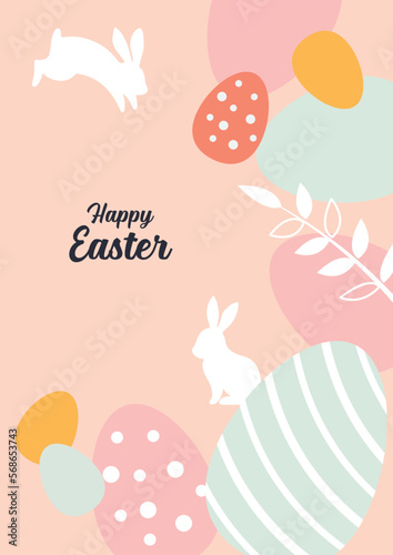 Rabbit Silhouette Happy Ester Poster