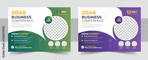 Marketing Strategies live webinar banner invitation and social media post template. Business webinar invitation design.