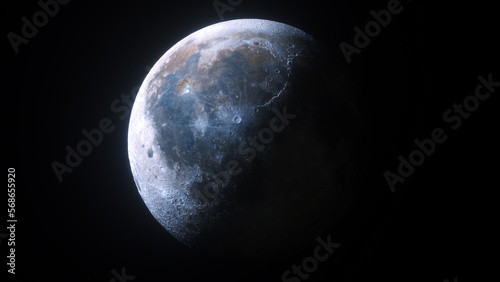 Moon surface with terminator line