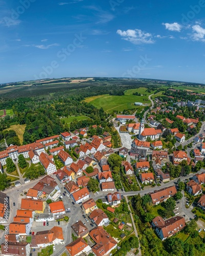 Bad Wurzach in Oberschwaben aus der Luft - Blick zum Kurgebiet photo