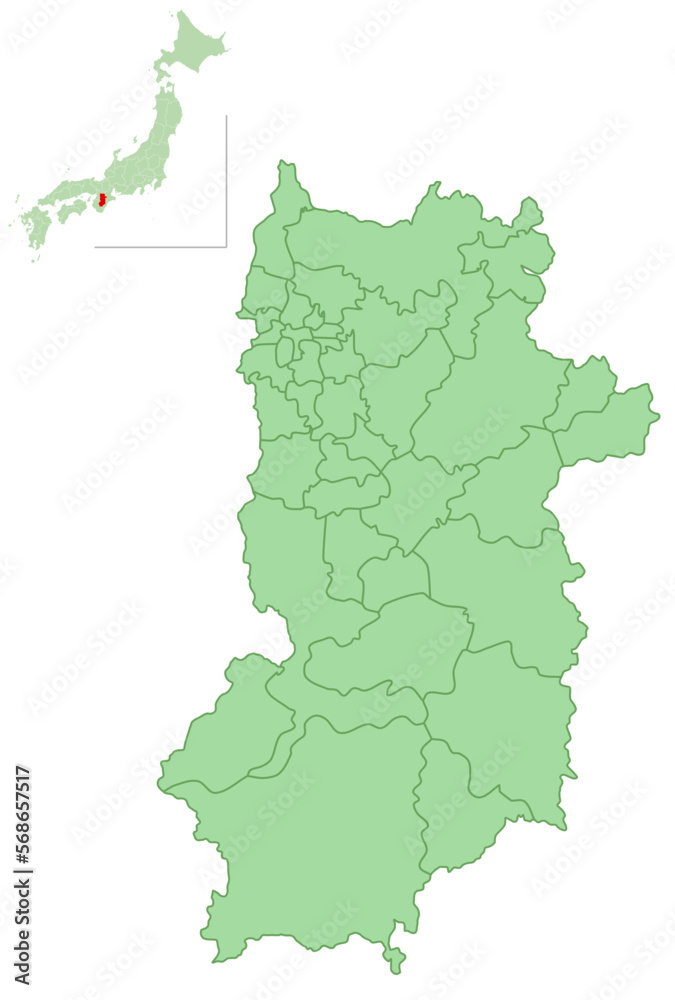 Obraz premium 奈良 地図 市町村 アイコン