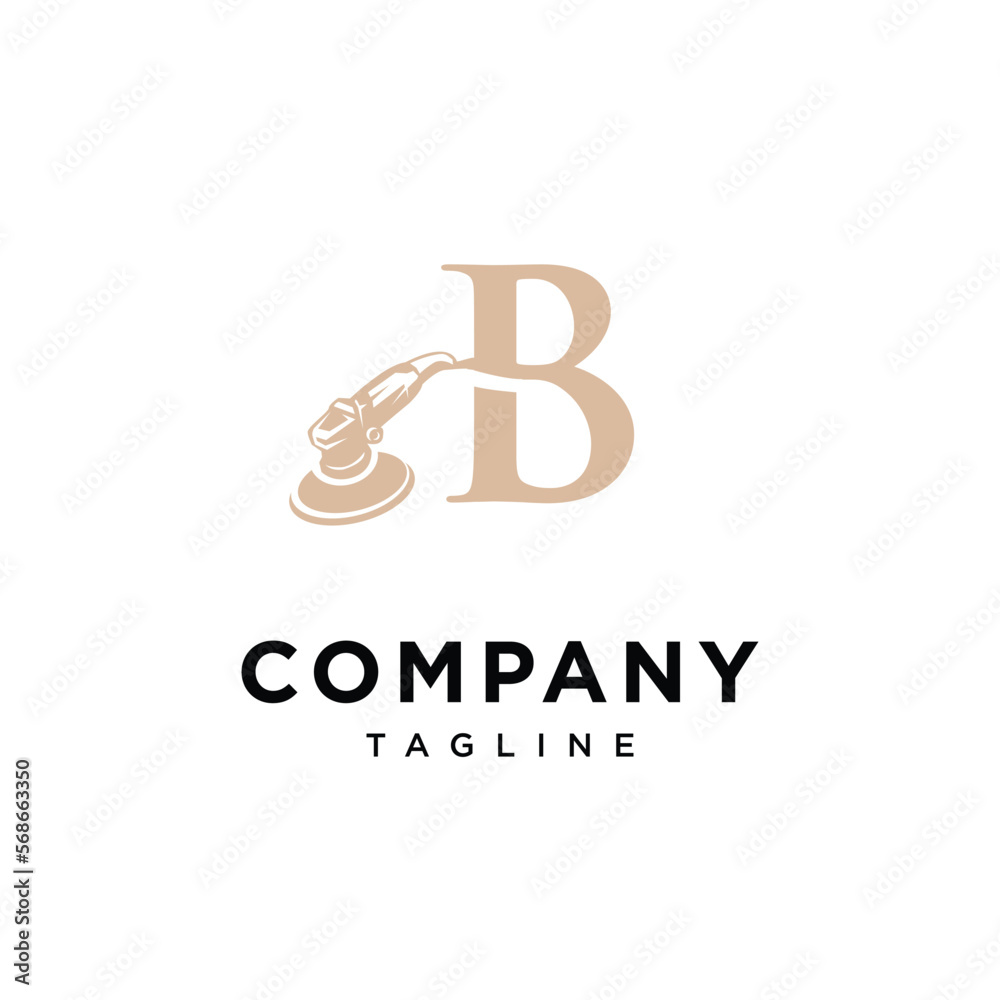 Letter B Detailing car motorcycle icon logo vector template.