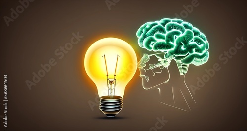 light bulb with brain, idea...
