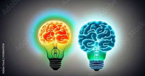 light bulb with brain, idea...