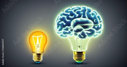 light bulb with brain, idea...