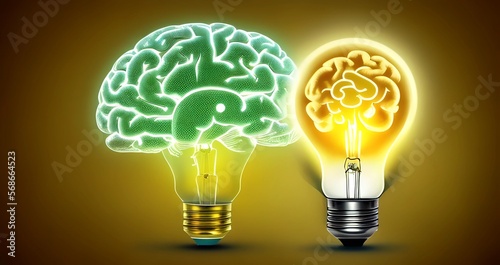light bulb with brain, idea...