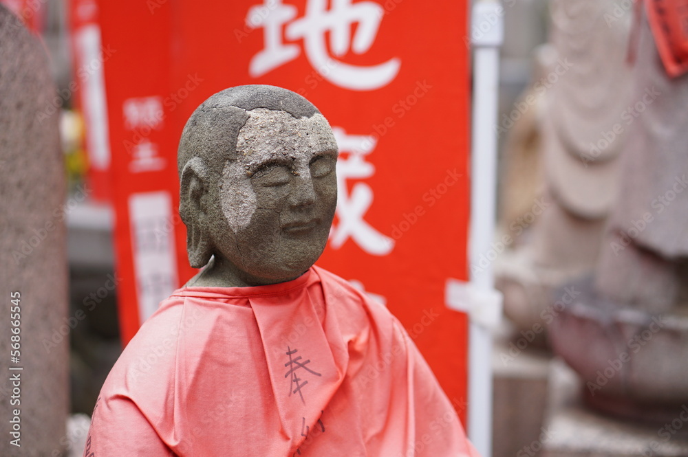 Old Jizo is stone statue that has long been a symbol of Japanese