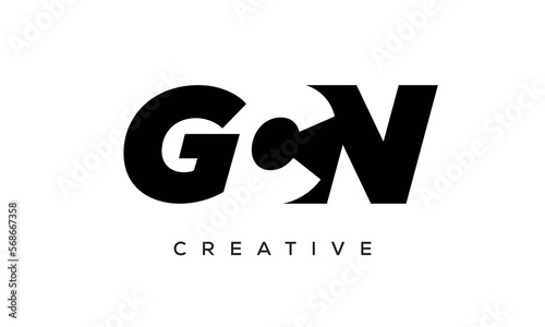 GCN letters negative space logo design. creative typography monogram vector photo