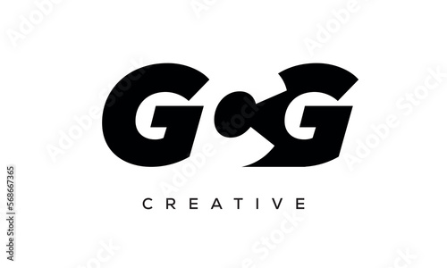 GCG letters negative space logo design. creative typography monogram vector